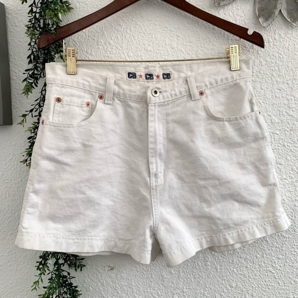- Vintage CB white high waist denim shorts